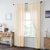 Templeton Tobacco Cloth Natural Fringed Panel Curtains-Lange General Store