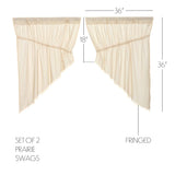 Templeton Tobacco Cloth Natural Fringed Prairie Swag Curtains