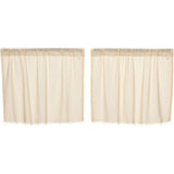 Tobacco Cloth Natural Fringed Tier Curtains 24"-Lange General Store