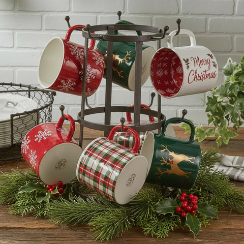 Ten Cup Metal Mug Rack-Lange General Store