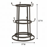 Tenner Cup Metal Mug Rack - Rustic Black-Lange General Store