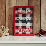 Thankful Grateful Blessed Christmas Gingham Wall Hanging Sign-Lange General Store