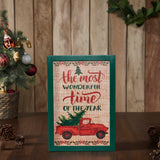 The Most Wonderful Time Truck Burlap Wall Hanging Sign-Lange General Store