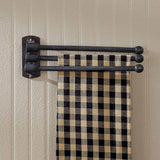 3 Prong Wood Towel Rack- Black-Lange General Store