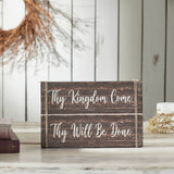 Thy Kingdom Come Distressed Grey Wall Sign-Lange General Store