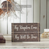 Thy Kingdom Come Distressed Grey Wall Sign-Lange General Store