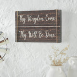 Thy Kingdom Come Distressed Grey Wall Sign-Lange General Store