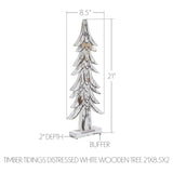Timber Tidings Distressed White Wooden Trees-Lange General Store