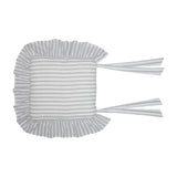 Timeless Ticking Gray Ruffled Chair Pad-Lange General Store