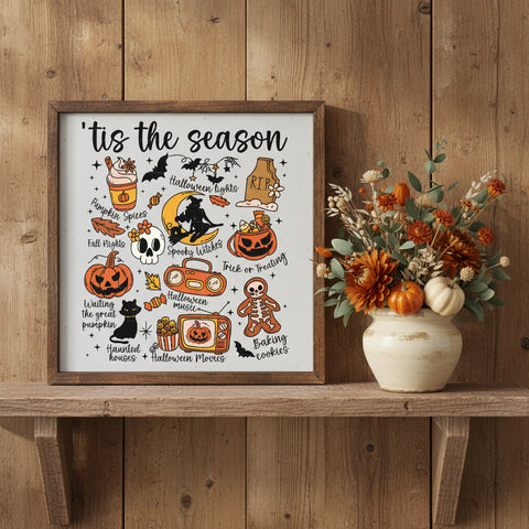 Tis the Season Halloween Collage Sign 10x10-Lange General Store