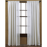 Tobacco Cloth Antique White Fringed Panel Curtains-Lange General Store