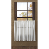 Tobacco Cloth Antique White Fringed Tier Curtains 36"-Lange General Store