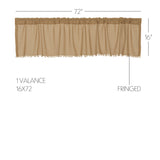 Tobacco Cloth Khaki Valance 72"-Lange General Store