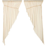 Tobacco Cloth Natural Fringed Prairie Curtains-Lange General Store