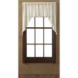 Tobacco Cloth Natural Fringed Swag Curtains-Lange General Store