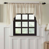 Tobacco Cloth Natural Fringed Swag Curtains-Lange General Store