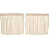 Tobacco Cloth Natural Fringed Tier Curtains 24"-Lange General Store