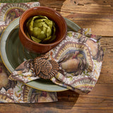 Hammered Turkey Napkin Rings Set of 4