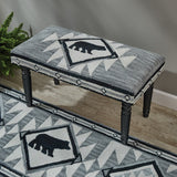 Tribal Bear Hooked Bench and Stool - Lange General Store