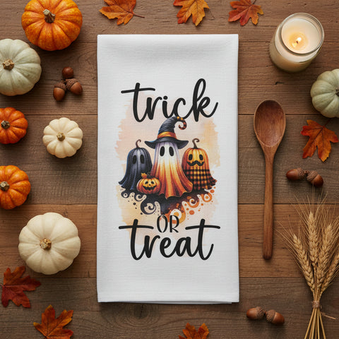 Trick or Treat Ghost Flour Sack Towel