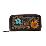 Valley Flowers Hand-Tooled Wallet-Lange General Store