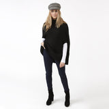 Victoria Knit Poncho - Black-Lange General Store