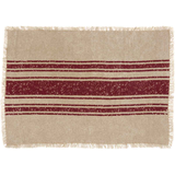 Vintage Burlap Red Stripe Placemats - Set of 6-Lange General Store