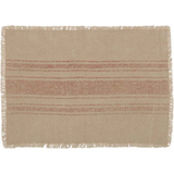 Vintage Burlap Red Stripe Placemats - Set of 6-Lange General Store