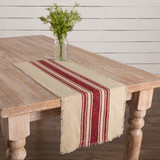 Vintage Burlap Red Stripe Table Runners-Lange General Store