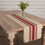 Vintage Burlap Red Stripe Table Runners-Lange General Store