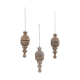 Vintage Finial Ornament Feathered Finish Set of 3-Lange General Store
