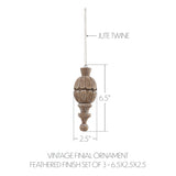 Vintage Finial Ornament Feathered Finish Set of 3-Lange General Store