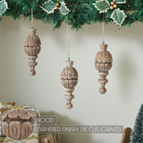 Vintage Finial Ornament Feathered Finish Set of 3-Lange General Store