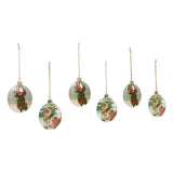 Vintage Santa and Reindeer Metal Ornaments Set of 6-Lange General Store