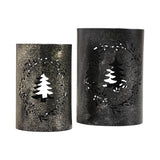 Votive Candle Holder Christmas Tree Wreath Set of 2-Lange General Store