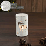 Votive Candle Holder Reindeer White-Lange General Store