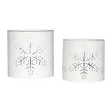 Votive Candle Holder Snowflake Antique White Set of 2-Lange General Store