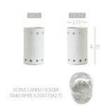 Votive Candle Holder Stars White-Lange General Store