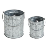 Votive Candle Holder w/Star Cutout Galvanized Set of 2-Lange General Store