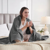 Waffle Weave Dark Gray Throw-Lange General Store