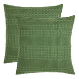 Waffle Weave Olive Green Pillow Cover Set of 2-Lange General Store