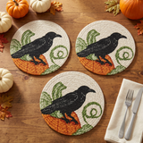 Watching Pumpkins set of three trivets on a fall table