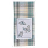 Water Blue Plaid Butterfly Dishtowel-Lange General Store