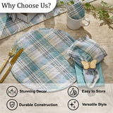 Water Blue Plaid Napkins-Lange General Store