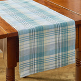 Water Blue Plaid Table Runners-Lange General Store