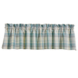 Water Blue Plaid Valance-Lange General Store