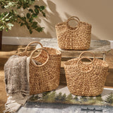 Water Hyacinth Market Basket Set of 3-Lange General Store