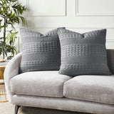 Waffle Weave Dark Gray Euro Sham Set of 2-Lange General Store