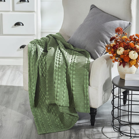 Weaverton Olive Green Throw