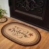 Welcome Barn Stars Braided Rug-Lange General Store